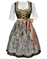 Damen Festliches Oktoberfest Dirndl Kleid - Waltraud in Grün