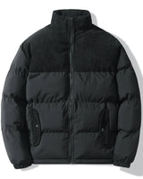 Unisex-Steppjacke mit Korddetails - Aiden in Schwarz
