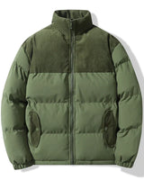 Unisex-Steppjacke mit Korddetails - Aiden in Grün