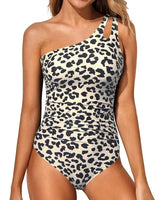 Solaya | Deine schmeichelnde One-Shoulder Badeanzug-Revolution in Leopardenmuster
