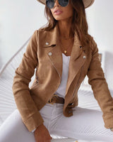 Bertha - Stilvolle Wildlederjacke in Beige