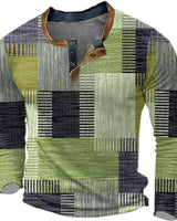 Ignazio – Henley-Hemd Im Farbblock-Patchwork-Stil in Grün