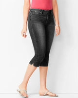 Sorelly™ Capri-Jeans Mit Schmaler Passform Und Dezentem Schlitzsaum in Schwarz