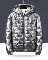 Steppjacke mit Kapuze für Männer - Luuk in Grau mit Kapuze