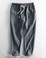 Lorenz™ Hose aus Baumwoll-Leinen mit Eleganten Streifen in Grau