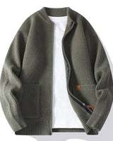 Jorje – Gerippter Strickcardigan Mit Reissverschluss in Grün