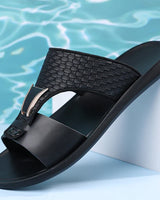Arkon™ Sandalen Aus Geflochtenem Leder Mit Metalldetail Und Anatomischem Premium-Komfort in Schwarz