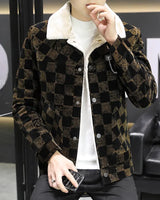 Karierte Cordjacke - William in Braun
