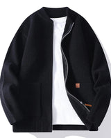 Jorje – Gerippter Strickcardigan Mit Reissverschluss in Schwarz