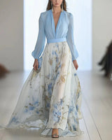 Zdravka – Maxi Kleid Mit Blumen Muster in Blau
