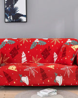 Hoch elastischer Spandex-Weihnachtssofa-Bezug / Sofortige Dekoration, die Ihr Weihnachtsfest verdient! + Kopfkissenbezug als Geschenk in Weihnachtsbaum