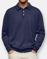 Aiden™ | Langarm-Polo in Marineblau