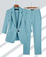 Elena | Luxuriöses Blazer-Set in Himmelblau