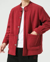 Leichte Herren-Cordjacke mit großen Taschen - Boaz in Rot
