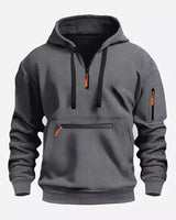 Lars | Hoodie mit Reißverschluss in Dunkelgrau