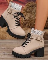 Victoria Urban™ Stiefel mit Eleganter Schnürung und britischem Design in Khaki