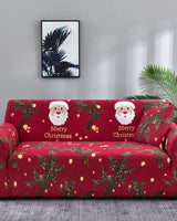 Hoch elastischer Spandex-Weihnachtssofa-Bezug / Sofortige Dekoration, die Ihr Weihnachtsfest verdient! + Kopfkissenbezug als Geschenk in Weihnachtsmann