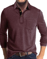 Jörg™ | Herren Langarmshirt in Unifarbe in Dunkelrot