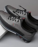 Milan™ Premium-Ledersneaker mit Schnellverschluss-System in Grau