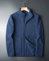Leichte Herren-Fleecejacke mit kontrastierenden Details - Erian in Blau