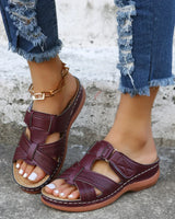 Francesca | Konturiertes Fußbett Orthopädisch Sandalen in Weinrot