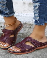 Amelia - Offene Freizeit Sandalen in Bordeauxrot