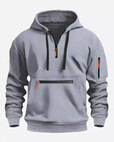 Lars | Hoodie mit Reißverschluss in Hellgrau