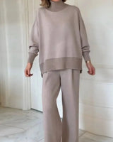 Hannah™ Premium-Sweatshirt-Set mit Rollkragen-Top in Khaki