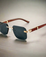 Edda | Randlose Premium-Sonnenbrille in Schwarz