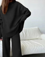 Ruth | Zweiteilige Sets Herbst Winter Homewear in Schwarz
