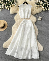Alessa™ Set aus Floralbesticktem Tüll mit Zarter Eleganz in Weiß