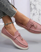 Loafer aus Wildleder mit Quasten - Wendy in Rosa
