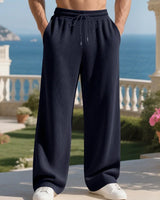 Henry™ Premium-Texturstrickhose mit verstellbarem Kordelzug in Dunkelblau