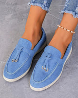 Loafer aus Wildleder mit Quasten - Wendy in Blau