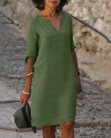 Sara - Stylisches Sommerkleid in Dunkelgrün