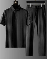 Atlas - Outfit-Set mit Streifen in Schwarz