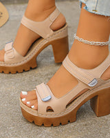 Bellatrix™ Plateau-Sandalen Mit Blockabsatz und Verstellbaren Riemen in Khaki
