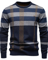 Rosenfeld - Strickpullover für Herren mit Rautendesign in Dunkelblau
