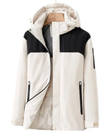Elfriede | Damen Wasserdichte Winterjacke mit Fleece-Futter in Elfenbeinweiß Schwarz