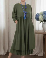 Delmara™ Kleid mit Lockerer Passform und Minimalistischem Stil in Grün