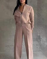 Naomi™ Premium-Sweatshirt-Set mit Zip-Jacke in Rosenrot