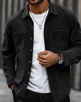 Ivaro - Strukturiertes Overshirt in Schwarz