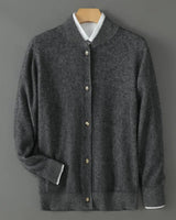 Anke | Damen Weiche Strickjacke mit Knopfleiste vorne in Grau