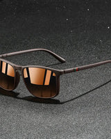Chatioglow - Sonnenbrille mit quadratischem Rahmen und polarisierten UV-Schutz in Kupfer