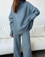 Ruth | Zweiteilige Sets Herbst Winter Homewear in Hellblau