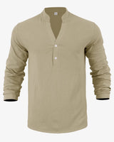 Stephan™ Hemd Aus Baumwoll-Leinen Mit Minimalistischem Design in Khaki
