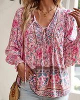Anika | Stilvolle Blumenbluse in Rosa
