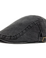 Vintage Flat Cap in Schwarz