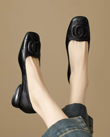 Camilles | Damen Ballerinas aus Weichem Leder – Leder Ballerinas Komfort in Schwarz