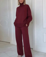Hannah™ Premium-Sweatshirt-Set mit Rollkragen-Top in Rot